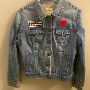 embroidered patches on jean jacket